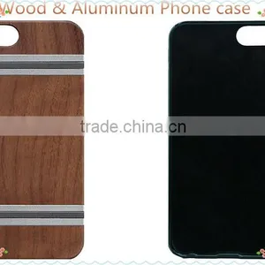 OEM/ODM Luxury Aluminum With Real Wood Case Phone Cover for IPhone 6/6s thumbnail-1