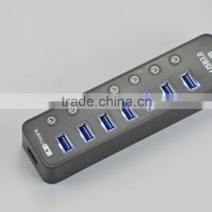 Premium Usb Por Hub Suppliers, Top Grade 7 Port Usb Hub 3.0+A Intelligent Charging Port With Individual Switch and LED thumbnail-3