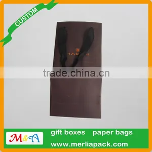 Accept Custom Order Gift Bags Polyester Sation Ribbon Knotted Black Eyelets Bags thumbnail-2