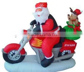Inflatable Christmas Santa on Motorbike thumbnail-1