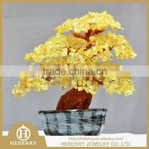 New Fashion Citrine Gem Tree Feng Shui Home Crystal Decoration thumbnail-1