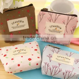 New Women's Small Canvas Purse Zip Wallet Lady Coin Bag thumbnail-1