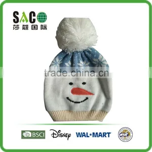 Cute Father Christmas Penguin Snowman Pattern With Big Pom Pom Woolly Hat thumbnail-3