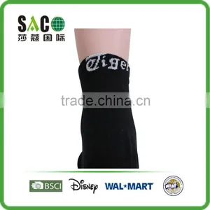 White Tiger Letters Jacquard Solid Black Low Cuff Cotton Sports Socks thumbnail-3