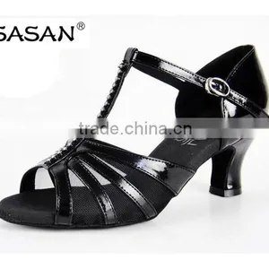 T Strip Woman Swing Dance Shoes Medium Heel Salsa Dance Shoes Latin Dance Shoes C123 thumbnail-1