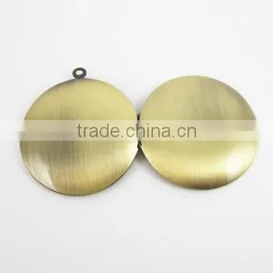 33MM Vintage Bronze Brass Round Locket Pendant,photo Locket Pendant for Vintage Jewelry,fashion Jewelry 1111020 thumbnail-2