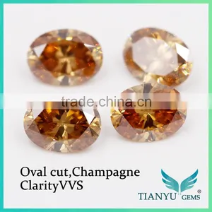 Moissanite Diamond Fancy Shape Moissanite Yellow Champagne for Women Gold Rings thumbnail-1