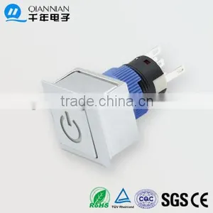 QN22-G2 22mm Character Illuminated Type Momentary|Latching Flat Head Pin Terminal Push Button Switch thumbnail-1