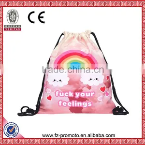2016 New Fashion Women Backpack 3D Printing Travel Softback Women Mochila Drawstring Bag Mens Backpacks Rabbits Girls Backpack thumbnail-2