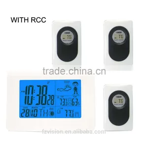 Digital Wireless Radio Controlled Weather Station Clock, Weather Station Wifi With Clock With 3 Sensors thumbnail-1