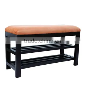 Wooden Indoor Entryway Storage Bench Shoe Rack thumbnail-1
