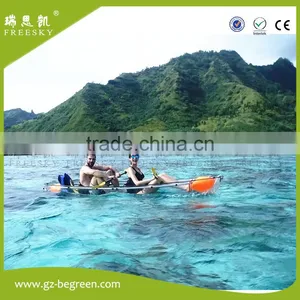 PC Plastic Double Person Clear Bottom Transparent Kayak With Transparent Paddle thumbnail-4