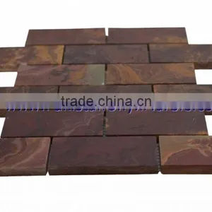 UNIQUE DESIGNS CUSTOM MADE MULTI RED ONYX MOSAIC TILES COLLECTIONS thumbnail-3