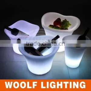 Led Glowing Plastic Champagne Ice Bucket With Stand thumbnail-1