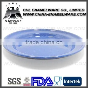 Customized Blue Enamel Plate With Rolled Rim thumbnail-1