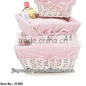 Wholesale Cheap Willow Beautiful Storage Basket With Liner thumbnail-1