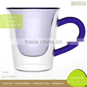 Heat Resistant Double Wall Glass With Handle thumbnail-2