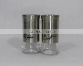 2 Pieces Mat Shinning Stainless Steel Coated Glass Spice Set Wholesale Online thumbnail-1