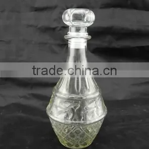 Embossing Glass Shisky Bottle With Lid thumbnail-1
