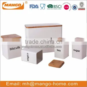 Unqiue Metal Bread Bin Biscuits Tea Coffee Sugar Canister Sets thumbnail-5