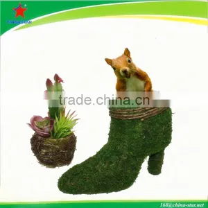 Nice Green Moss Shoes Planter for Garden Decor thumbnail-1