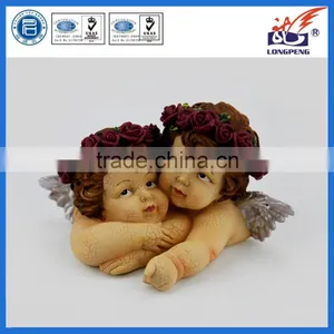 Italian Resin Twin Cherub Figurine in Twin Face thumbnail-1
