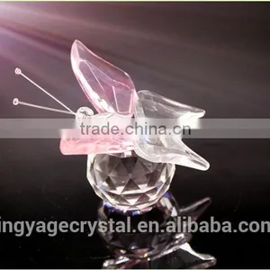 Delicate Pink Crystal Butterfly With Clear Ball as Engagement Return Gift thumbnail-2