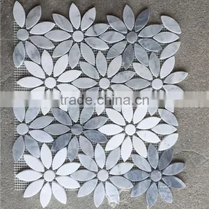 MM-CV294 Hot Sale Floor Natural Stone Flower Pattern Marble Mosaics Tile thumbnail-2