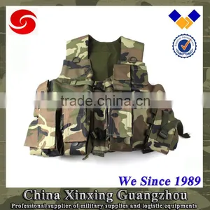 Camouflage Woodland Green Tactical Vest With Pen Flash Light Magazine Pouch for Front Rear thumbnail-1