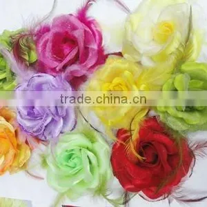 Fashion 2.5''flower Hair Clip With Feather thumbnail-1