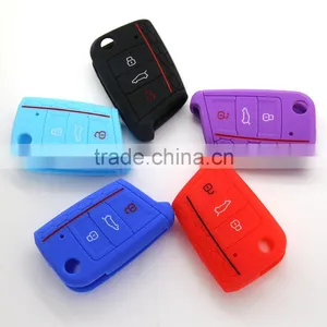 Hot Selling Silicone Case for Key vw Golf 7 Key Case 3 Button Remote Key Cover thumbnail-1