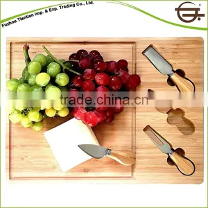The Malvern 2-in-1 Kitchen Knife Bamboo Cutting Cheese Board Set thumbnail-1