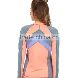 Swimwear Sexy Wholesale Color Block Surf Rashguard Tee Long Raglan Sleeves Private Label Bulk Swimwear Manufacturer thumbnail-5