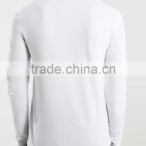 Hot Selling Solid Color White T-shirt Supply Type Cheap Price 100% Cotton Men's Long Sleeve T Shirt thumbnail-2