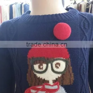 Latest Fashion Sweater Blouse Design Kid Pullover Plain Style Sweater(KS4415) thumbnail-2