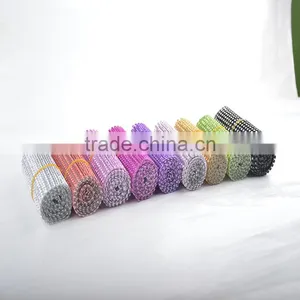 Factory Direct Sale One Yard MOQ Colorful Plastic Rhinstone Trimming Mesh For Decoration thumbnail-1