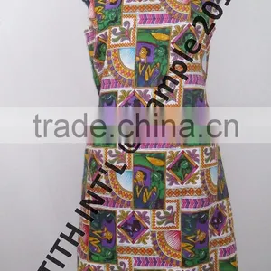Sleeveless Round Neck Printed Cotton Ladies Dress thumbnail-1