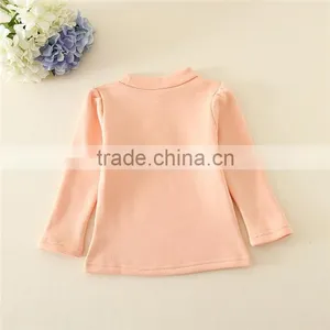 2015 New Design Girls T-shirts With Lace Design Sweet Girl T-shirt With Plush in Side thumbnail-2