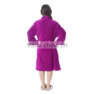 Wholesales Fleece Plain Women Robe thumbnail-3