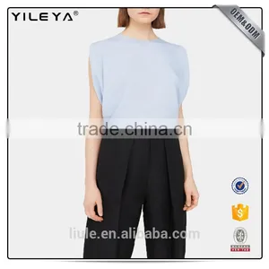 New Arrival Women Sleeveless v Back Shirt Summer Blouse thumbnail-1