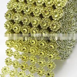 Flower Diamond Rhinestone Ribbon 3.9INCHx10 YARDS-for Wedding Decorations/Party/Home Decor thumbnail-1