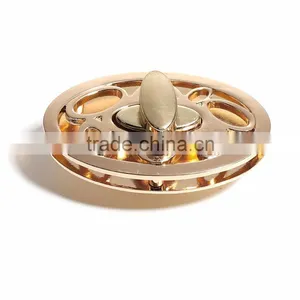 Zinc Based Alloy Purse Twist Turn Lock Gold Plated 55mm(2 1/8") x 36mm(1 3/8"), 1 Set thumbnail-1