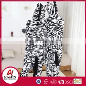 Zebra Coral Fleece Women Animal Bathrobe thumbnail-2