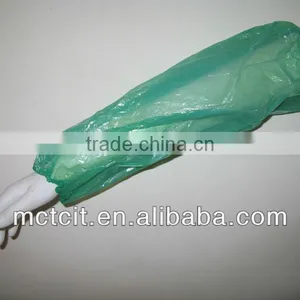 Disposable Green Color Liquid Resistant Plastic Sleeve Cover/oversleeve in Kitchen thumbnail-1