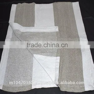 Linen Cotton Herringbone Weave Hand Woven Bath Towel thumbnail-1