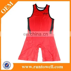 Lycra Custom Hight Cut Sublimation Wrestling Jersey thumbnail-1