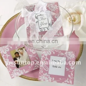 Pink Glass Wedding Favour Cup Coaster Wedding Gifts for Guests thumbnail-1