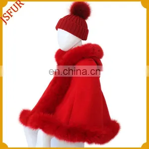 Genuine Fox Shawl For Kids Winter Fur Cape thumbnail-1