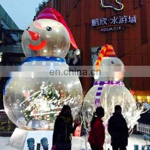 Transparent Lighting Creative Christmas Decoration Snowman With LED Light Inflatable thumbnail-2