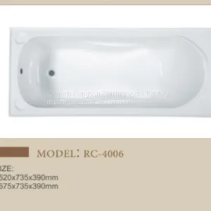 Wholesale Euro Hotel Home Apartment Good Sale Design Bathroom White Drop in Acrylic Tube in Cheap Price thumbnail-5